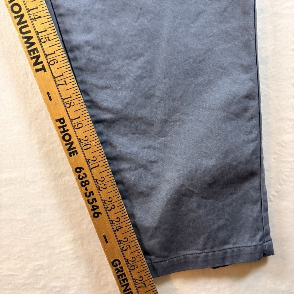 Goodfellow Men's Pleated Tapered Chino Pants Blue Gray Stretch 34x30 Preppy - Picture 6 of 6